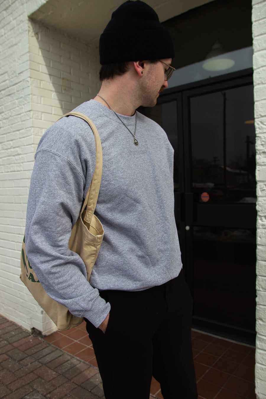 Grey Graphic Crewneck